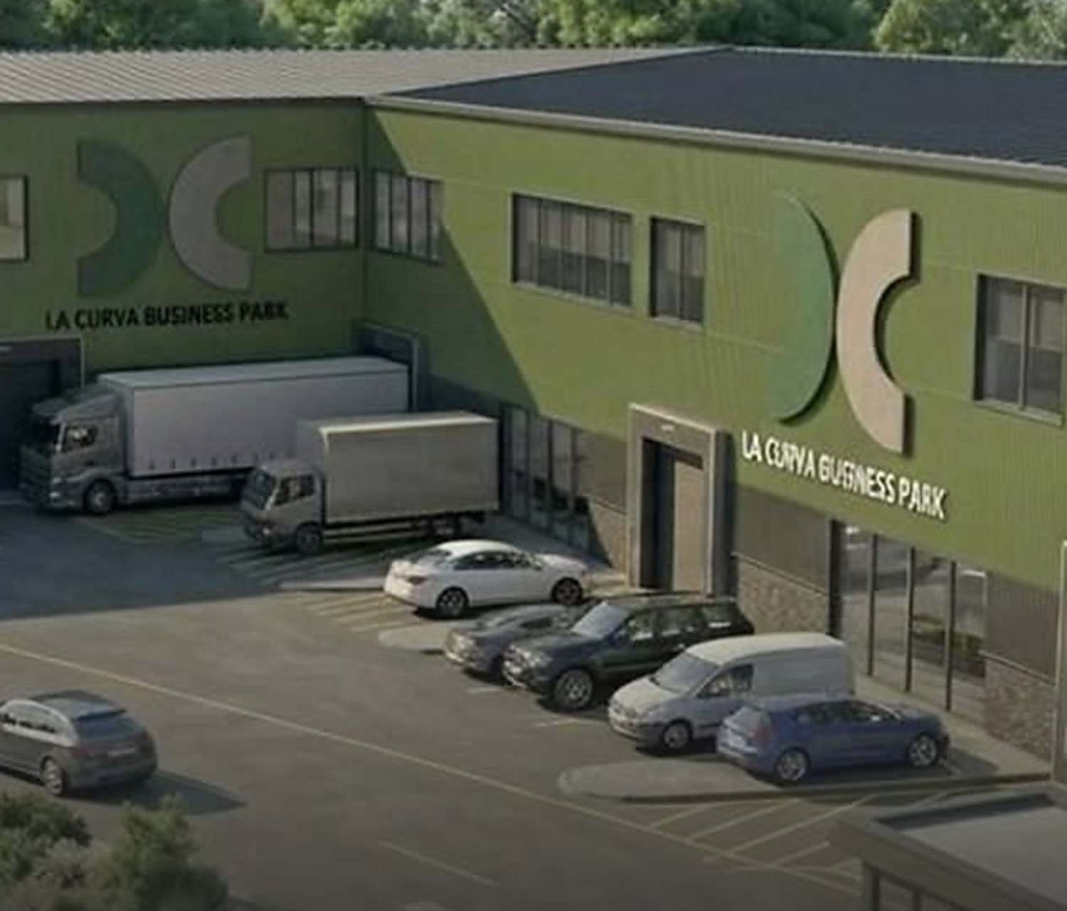 Nave de La Curva Business Park con andén de carga
